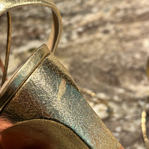 Antonio Melani Metallic Gold Wedge Sandals - Picture 4 of 5